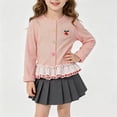thumbnail image 2 of WUANDIXFA Toddler Kids Little Girls Long Sleeve Top Blouse 1-12 Years Ruffled Hem T-Shirt Fall Casual Princess Clothes,Pink,18-24 Months, 2 of 6