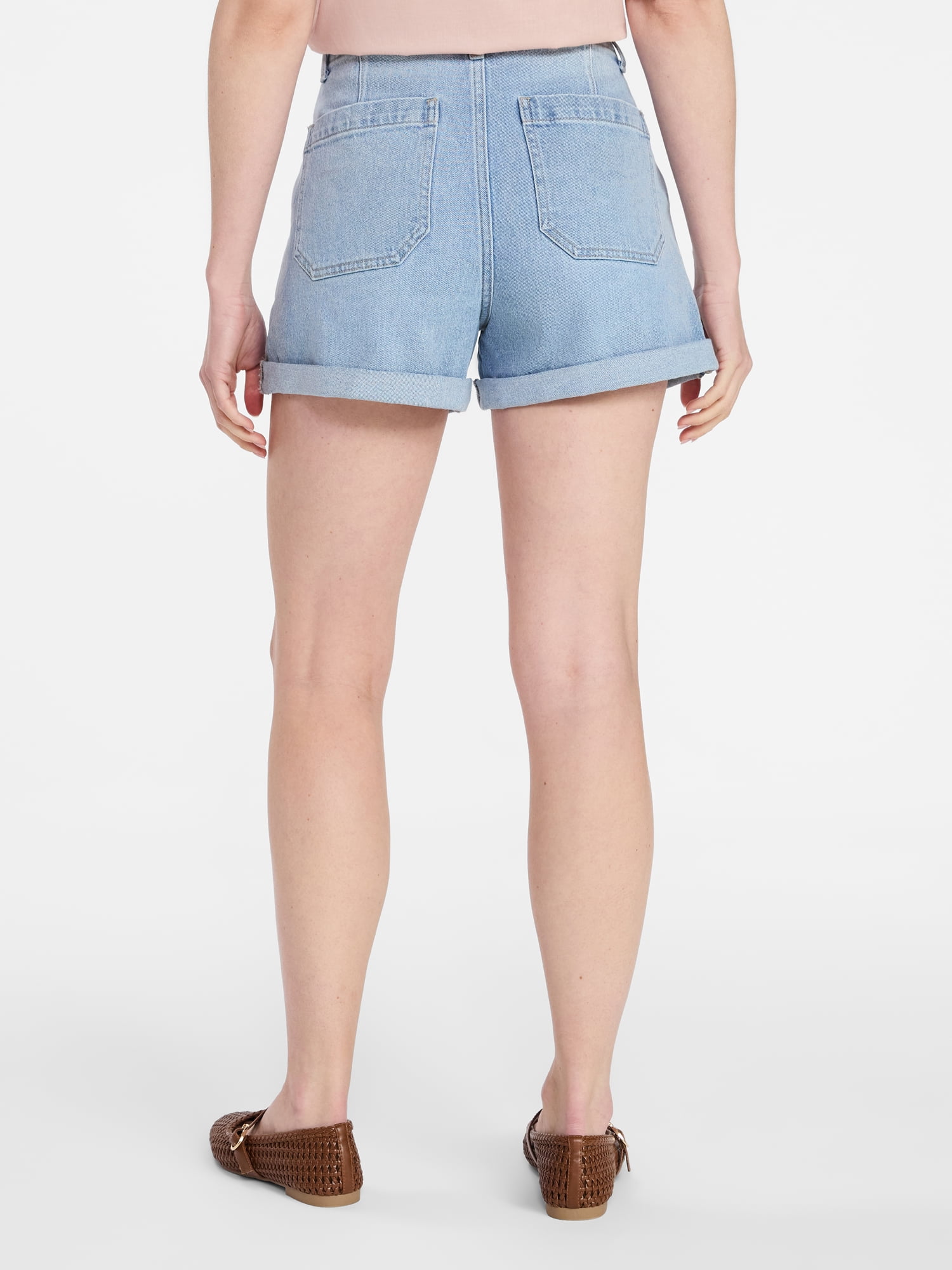 Time and Tru Women's High Rise Utility Shorts, 3.5" Inseam, Sizes 0-22