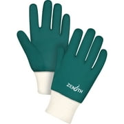 Zenith Gants verts en PVC à deux épaisseurs, poignet en tricot, taille unique, 1 paire