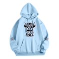 thumbnail image 1 of WEAIXIMIUNG Sweat à Capuche Zippé pour Femmes Mignon Manches Longues Adulte Imprimé Graphique Vache Pull Chandails en Molleton à Cordon, 1 of 4