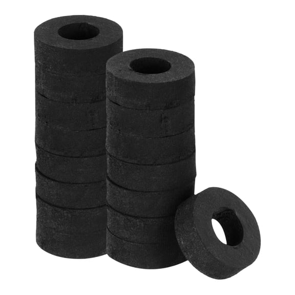 Uxcell 36pcs Rubber Spacers, 3/4'' OD x 3/8'' ID x 1/4'' Thickness, Round Anti Vibration Spacer Bushings, Black Flat Rubber Washers, Vibration Damping Pads for Home and Car Accessories
