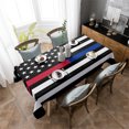 thumbnail image 4 of Thin Red Blue White Line Rectangle Tablecloth, American Flag Star Waterproof & StainResistant Tablecloth, Washable Oil-proof Table Cover for Dining/Party/Wedding/Camping/Buffet 60x102 In, 4 of 9