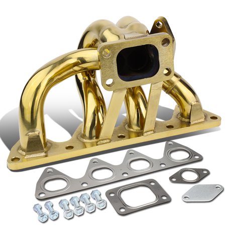 Turbo Exhaust Design (For 93-01 Honda Prelude Anodized Stainless Steel 42mm T3 Bottom Mount Exhaust Turbo Manifold H22 Engines)