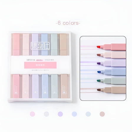 CCOCC Cute Highlighters,Chisel Point,Assorted Colors,6 Count