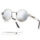 thumbnail image 1 of Gafas de Sol Redondas Steampunk AIEYEZO Plata/ Lentes de Espejo Plateados, 1 of 6