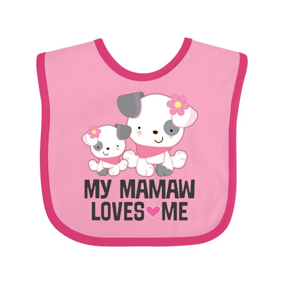 Inktastic My Mamaw Loves Me Girls Granddaughter Girls Baby Bib