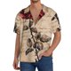 thumbnail image 1 of Balery Vintage Rose Botanical Art Camisa Casual de Manga Corta con Botones para Hombre, Texturizada, Estilo Cubano, para Playa, Verano-Large, 1 of 5