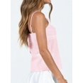 thumbnail image 4 of Women Y2K Lace Spaghetti‑Strap Crop Camisole Top, V‑Neck Babydoll Peplum Going‑Out Tank Top For Summer Beach Vacation, 4 of 9