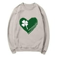 thumbnail image 5 of Soyumi Women's Casual Pullover top - Long Sleeve Loose Fit St. Patrick's Day Sweatshirt, Floral Clover Graphic Printed Hoodie, Soft Fleece Streetwear with Pocket, Cozy Everyday Wear, White, 5 of 7