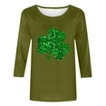 thumbnail image 2 of Patlollav Womens St. Patrick's Day T-shirt 3/4 Sleeve Blouse Round Neck Casual Tops, 2 of 6