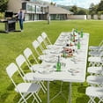 thumbnail image 2 of VINGLI 6 Foot Plastic Folding Table Portable Long White Table for Indoor Outdoor Use Rectangular with Carrying Handle, 2 of 8