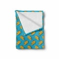 thumbnail image 2 of Taco Soft Flannel Fleece Throw Blanket, Menu Corn Tortilla with Veggies and Beef Vibrant Lunch Restaurant Delicious, Cozy Plush for Indoor and Outdoor Use, 50" x 60", Earth Yellow Blue, by Ambesonne, 2 of 6