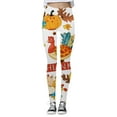 thumbnail image 4 of ibiyuan Leggings for Women Plus Size Thanksgiving Turkey Print Leggings Comfortable Stretchy Breathable Soft Yoga Pants For Workout Running Casual Wear, 4 of 5