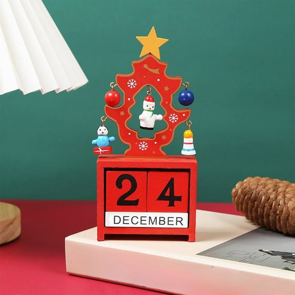 AuroraX Elk/Tree Advent Calendar Christmas Wooden 2025 Digital Countdown Calendar with Chocolate Rack Christmas DIY Surprise Ornaments Gifts for