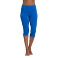 thumbnail image 3 of JGNGSHN 3/4 Stretch Yoga Pants for women Crop Non See Through Workout Athletic Running Capri Leggings Royal Blue, 3 of 9