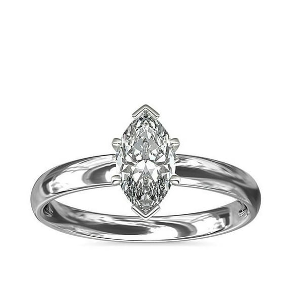 1.00 Ct VS1 Marquise Real Diamond Wonderful Solitaire Ring for Wedding and Anniversary Solid 14K White Gold Size 7