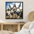 thumbnail image 2 of Kate and Laurel Sylvie Funny Animal Donkey Selfie Framed Canvas Wall Art by The Creative Bunch Studio, 22x22 Black, Funny Cute Animal Art for Wall, 2 of 7
