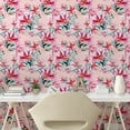 thumbnail image 2 of Ambesonne Pink Floral Peel & Stick Wallpaper for Home, Flowers Abstract Splash, 13"x36", Blush Teal and Magenta, 2 of 5