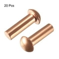 thumbnail image 3 of Uxcell 5/16" x 63/64" Round Head Copper Solid Rivets Fasteners Copper Tone 10 Pcs, 3 of 3
