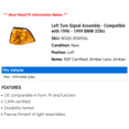 thumbnail image 2 of Left Turn Signal Assembly - Compatible with 1996 - 1999 BMW 328is 1997 1998, 2 of 2