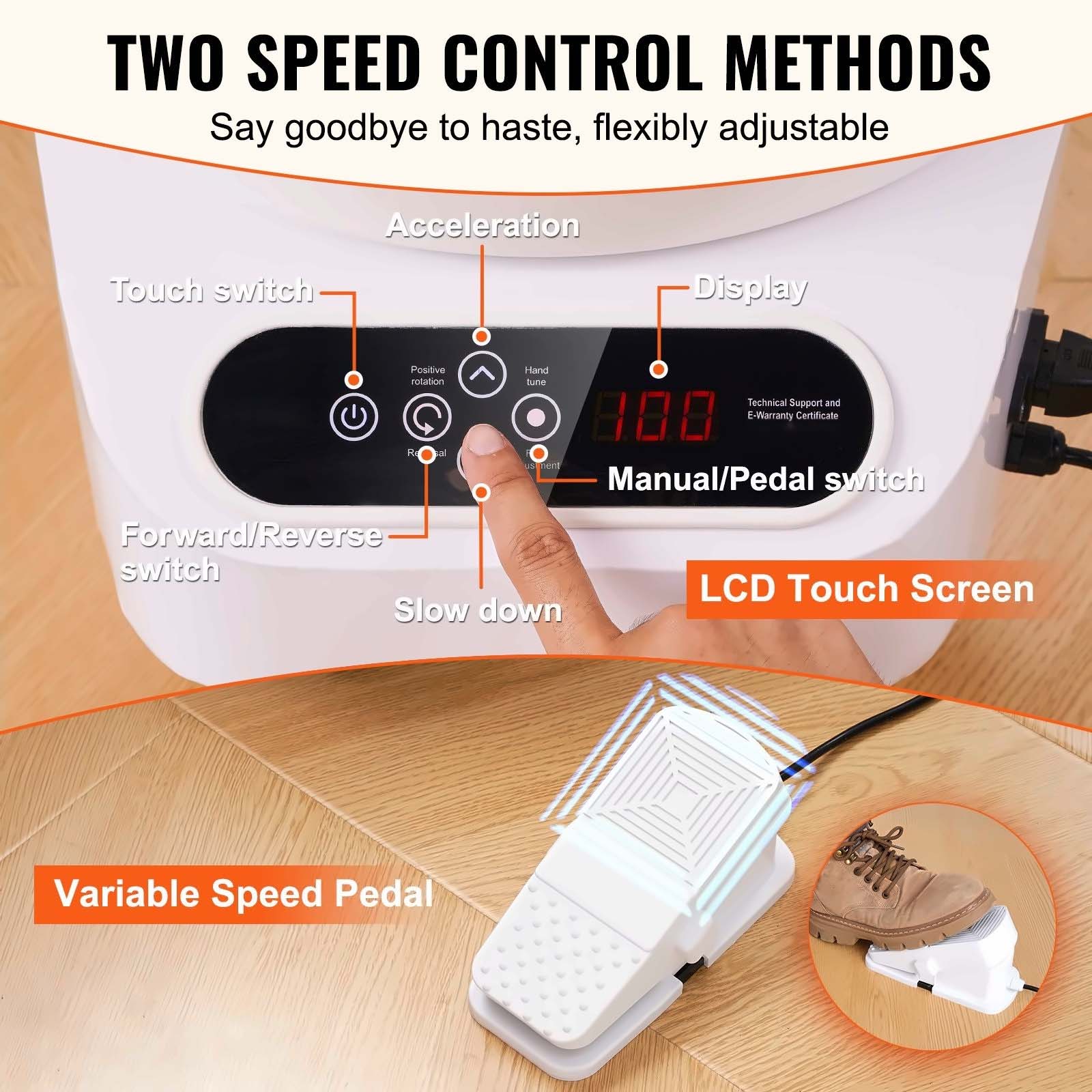 Pottery Wheel 11 Inch, 450W Electric Pottery Forming Machine with Foot Pedal & LCD Touch Screen, Direct Drive Ceramic Wheel Kit for Clay Art, DIY Crafts - White