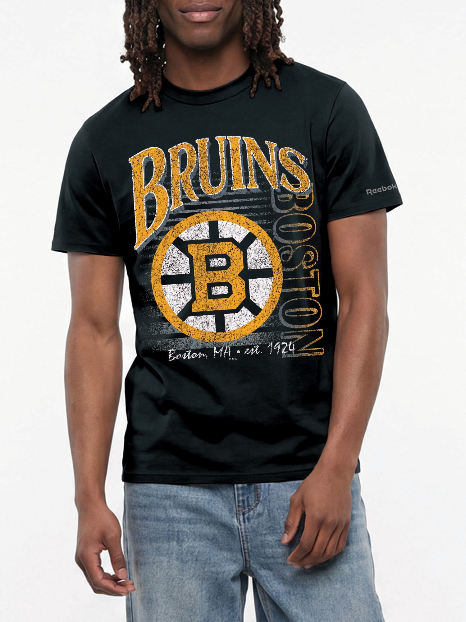Boston Bruins Reebok Mens Crew Neck Short Sleeve T-Shirt