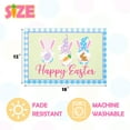 thumbnail image 2 of SPXUBZ Easter Placemats, Colorful Buffalo Plaid Easter He is Risen Truck Bunny Gnome Egg 18x12 Inch Placemats for Family Table Holiday Decorating Placemats Set of 4, 2 of 5