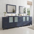 thumbnail image 3 of Vanity Art 108 Inch Double Sink Bathroom Vanity Combo Set 5 Cabinets 2 Shelves 13 Dove-Tailed Drawers Ceramic Top Bathroom Cabinet with Free Mirror VA3036-108B, 3 of 9