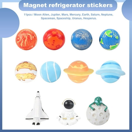 

11Pcs Magnetic Sticker Astronaut Refrigerator Magnet 3D Creative Fridge Magnet Home Decoration Space Shuttle Magnet
