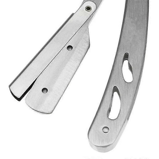Stainless Steel Straight Barber Razor Blade Holder Razor Folding Shaving Cutter Holder Rack