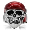 thumbnail image 3 of Luxe Jewelry Designs Women's Stainless Steel Skull Shaped Ring with Red Epoxy - Size 6 (Pack of 2), 3 of 4