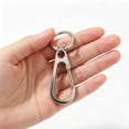 thumbnail image 4 of Stainless Steel Spring Clip Keychain - Silver Mini Utility Carabiner Set, Compact Size, Durable Design for Backpacks, Keys & Outdoor EDC Accessory, 4 of 5