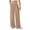 Coffee, variant on Women High Waist Pleated Wide Leg Suit Pants, Side Elastic Button Waist Drape Soft Woven Trousers, Solid Loose Dress Pants for Office Daily Commute Casual Outfits