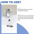 thumbnail image 4 of Tapón de desagüe para bañera de 1.69", tapón de fregadero de goma universal, plateado, 4 of 6