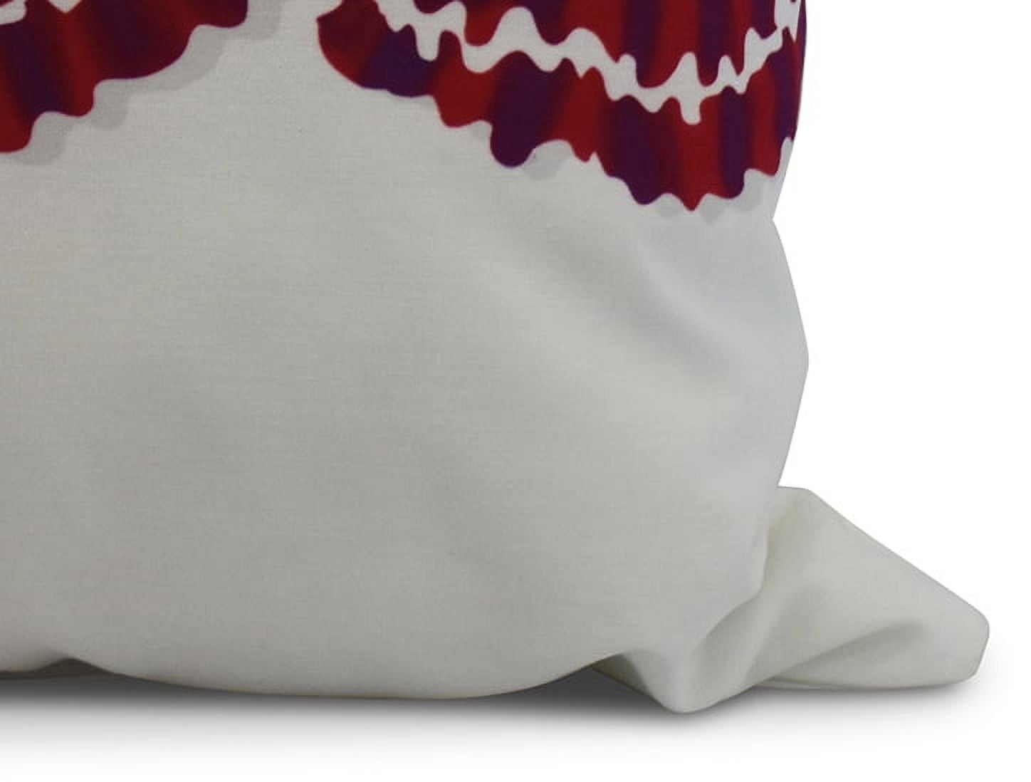 Simply Daisy, 20" x 20" 3 Cuban Dancers, Geometric Print Outdoor Pillow, Red