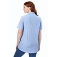 thumbnail image 2 of Woman Within Plus Size Perfect Short Sleeve Button-Down Shirt Oversized Tunic Blouse, 2 of 6