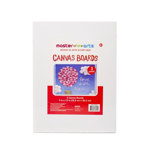 Master of The Arts® Set of 3 Canvas Boards, 9 X 12 in. by Horizon Group USA