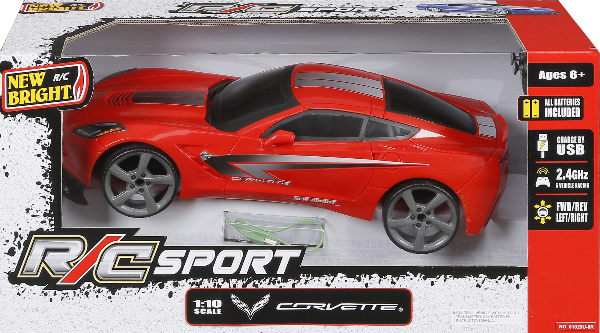 New Bright (1:10) Chevy Corvette Battery Radio Control Sports Car, 61029U-8R