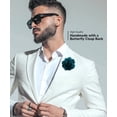 thumbnail image 5 of Vittorio Vico Formal Solid Flower Teal Lapel Pin, Stainless Steel, 1 Count, 5 of 7