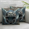 thumbnail image 3 of Orinice Wings Helmet Brick Wall Graphic Decorative Cushion Throw Pillow Cover Short Plush Pillowcase 1PC 18x18in, 3 of 5