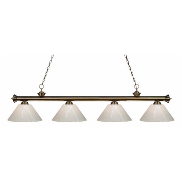 4 Light Billiard Light Antique Brass Steel Plastic