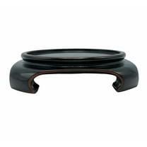Chinese Vase Stand Square Black Finish ( 5.5" Inside Round Rim) - Oriental Furniture Warehouse