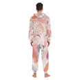 thumbnail image 6 of Leopard Print Adult Onesie Pajamas Slim Fit Christmas One Piece Suit Pjs for Women and Men Hooded Zipper, 6 of 7