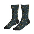 thumbnail image 4 of Crew Socks for Women Men, cute bee leaves dark  Moisture Running Athletic Football Striped Socks Cushion Tube Socks, 4 of 7