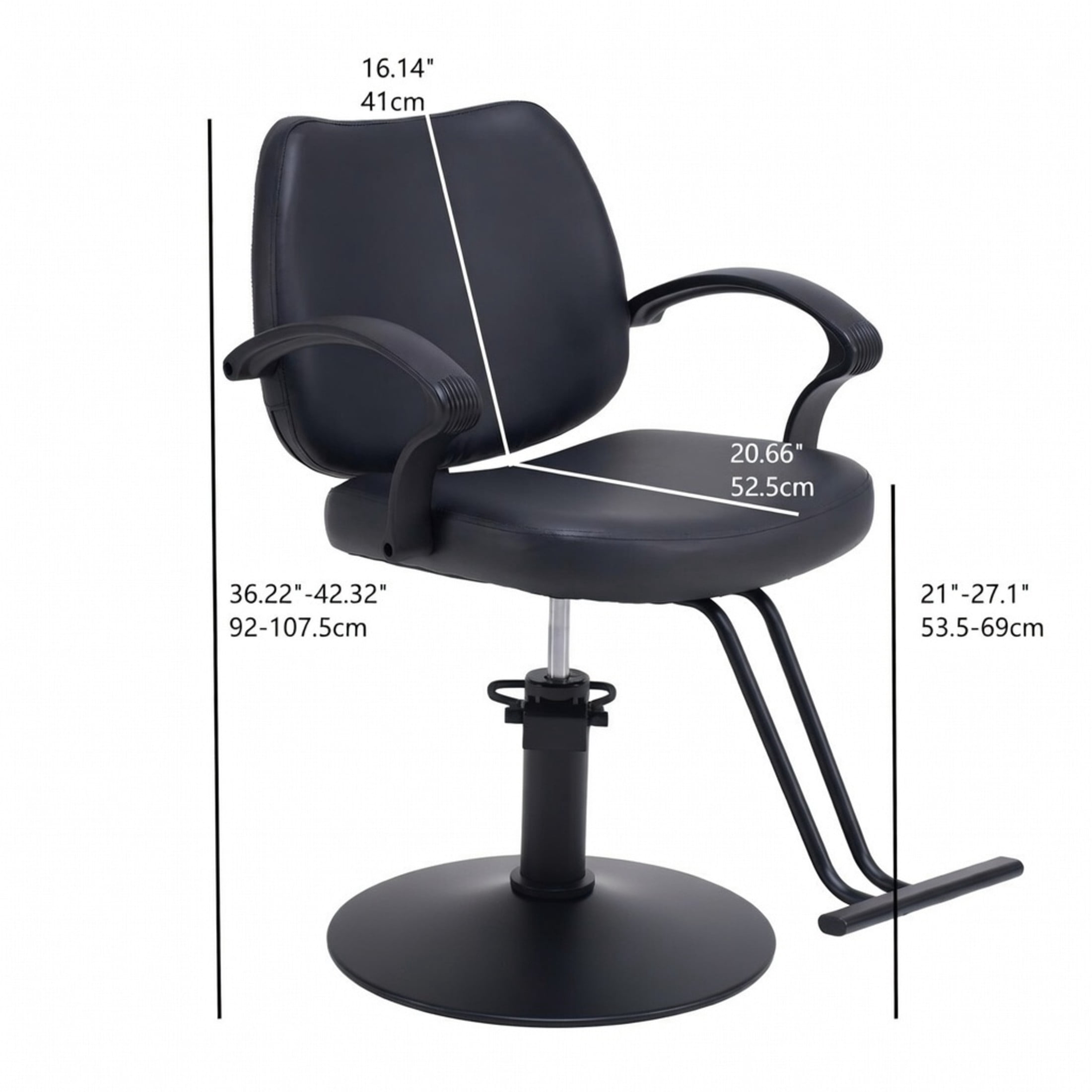 Noble House Hydraulic Barber Styling Chair, Adjustable Height, PU Upholstery, Black