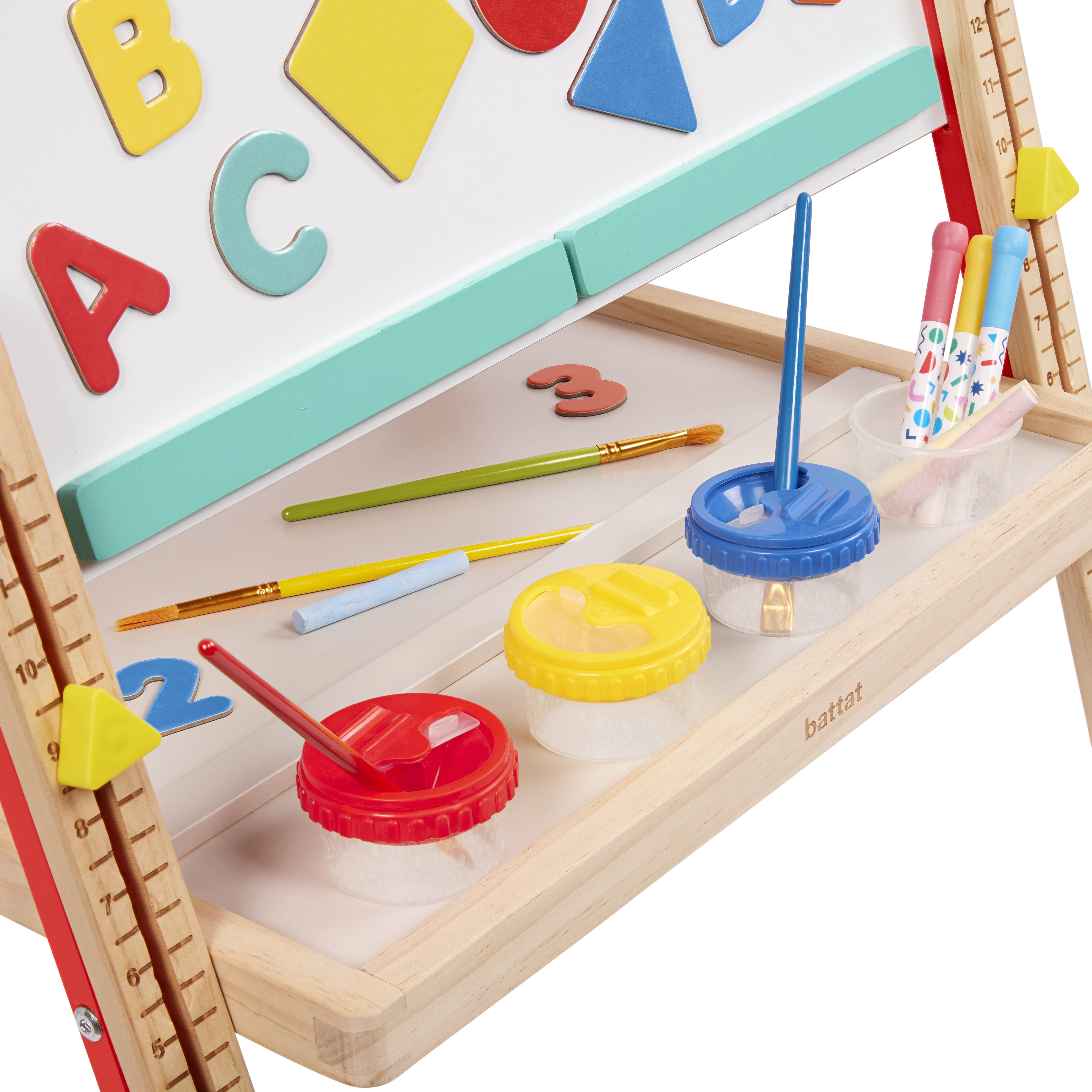 Battat All-in-One Art Easel 60 Pieces and 2-Sided Board for Toddlers Kids 3 Years Old