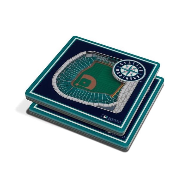 YouTheFan 9028949 MLB Seattle Mariners T-Mobile Park 3D StadiumViews Ensemble de sous-Verres - Lot de 2