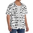 thumbnail image 2 of Uemuo Fish Bones Pattern Cotton Linen Short Sleeve Shirts,Casual Lightweight Button Down Shirts,Vacation Beach Summer Tops-4X-Large, 2 of 7