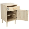 thumbnail image 2 of Finnhomy Tall Nightstands Set of 2 with Rattan Decorated Doors, 2 of 5
