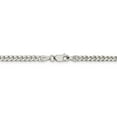 thumbnail image 3 of 925 Sterling Silver High Polished 3.5mm Solid Plain Curb Link Chain w/ Lobster Clasp - 28", 3 of 5
